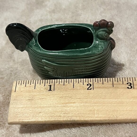 Vintage Green Ceramic Chicken Hen Toothpick Holder Japan Mid Century green small - Picture 11 of 11